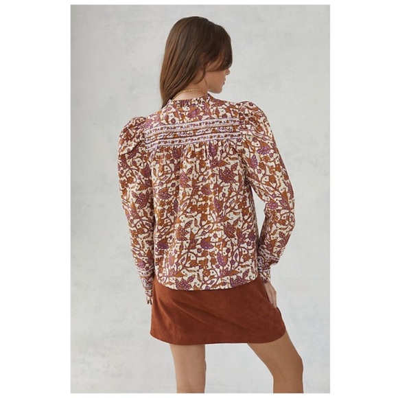 Love the Label Floral Paisley Puff Sleeve Peasant Blouse S - Picture 3 of 12